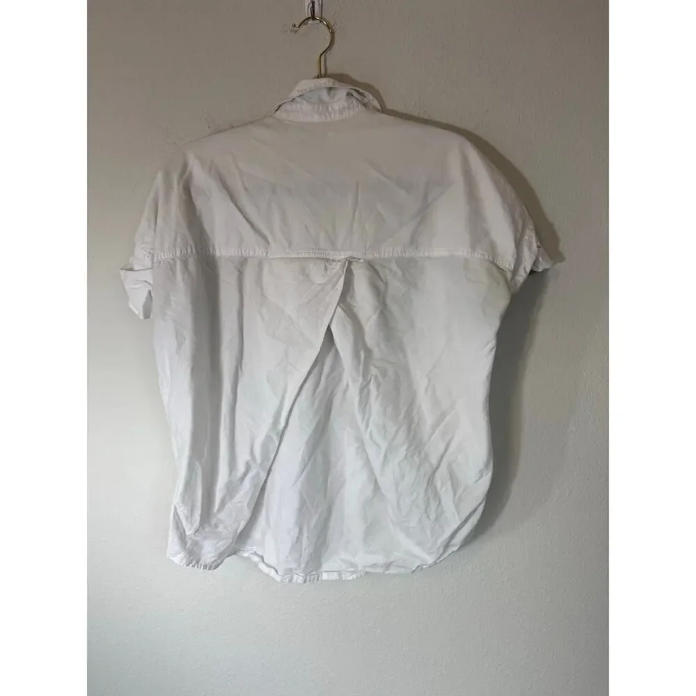 Madewell Linen-blend courier pleat-back shirt size S